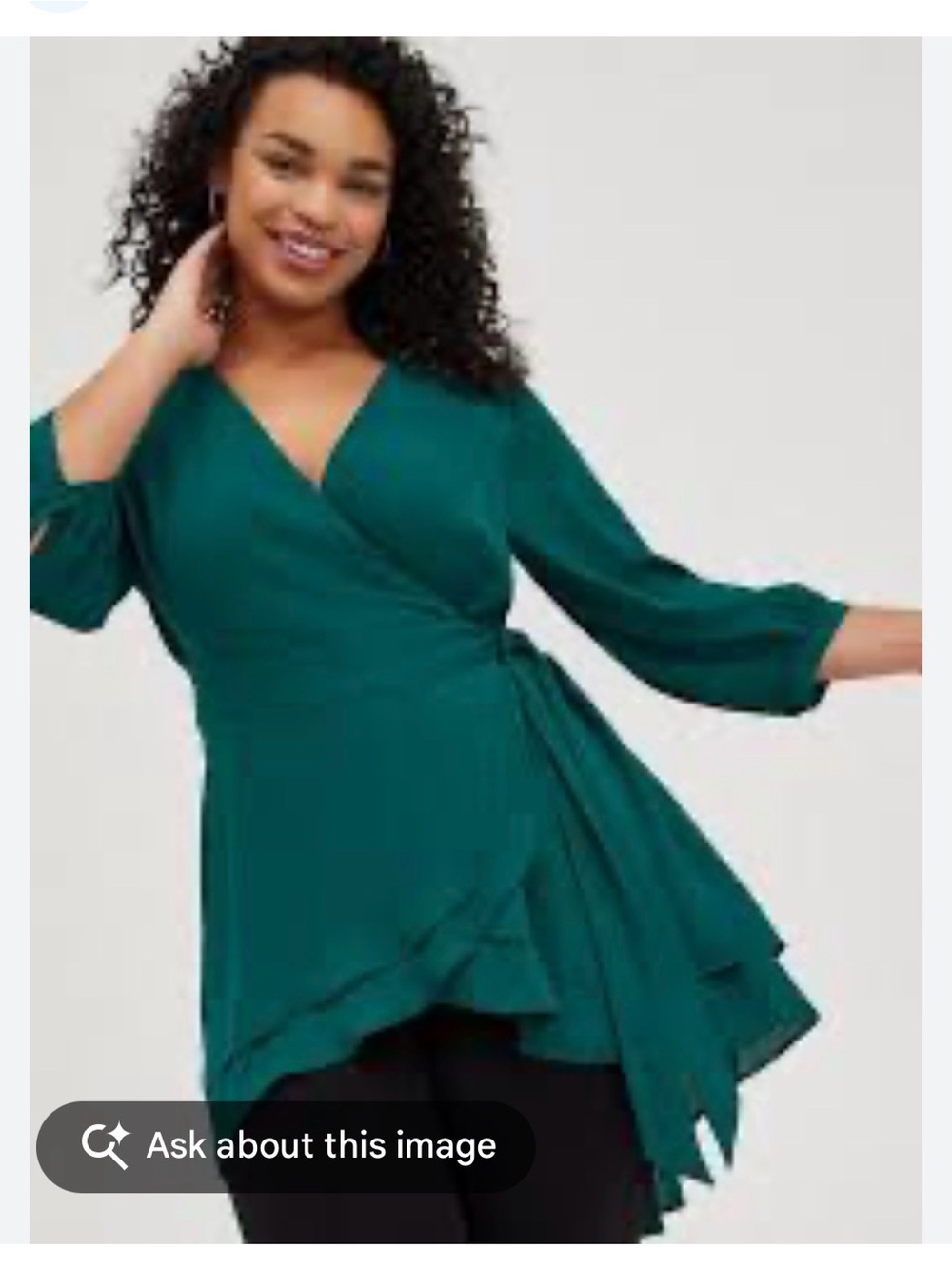 Torrid georgette wrap tunic blouse, size 0